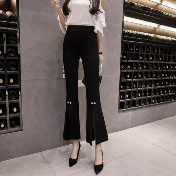 Pantalones Acampanados de Cintura Alta para Mujer