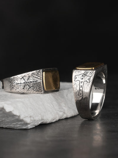 Anillo Ajustable Letra Final Moda Masculina - Image 12