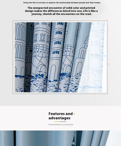 Brown thickened shading curtain with an electric carving floral texture, partially drawn in a bedroom setting. - Image 21
