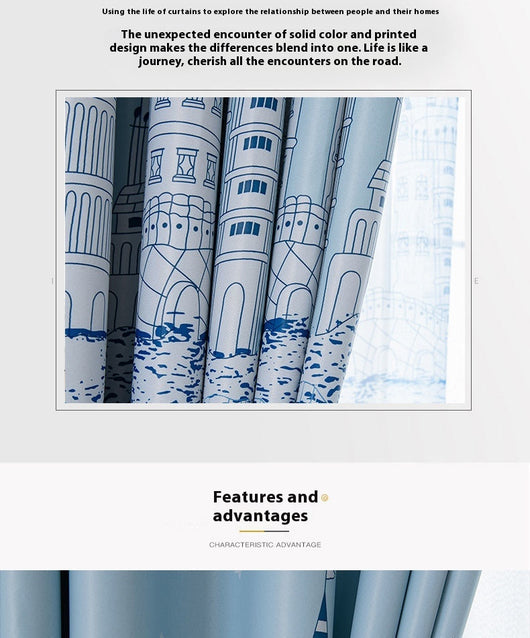 Brown thickened shading curtain with an electric carving floral texture, partially drawn in a bedroom setting. - Image 21