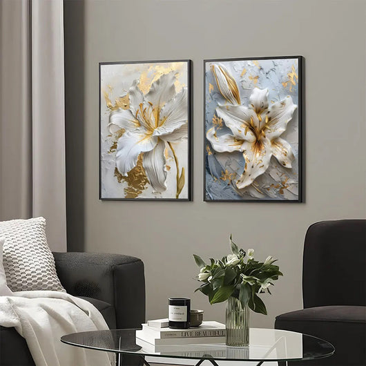 Cuadro Decorativo Estudio Floral Pintado a Mano - Image 4