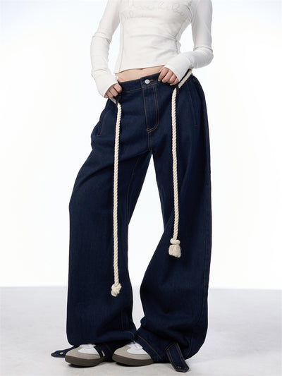 Jeans Negros Lavados Rectos Ancho con Costuras Blancas - Image 16
