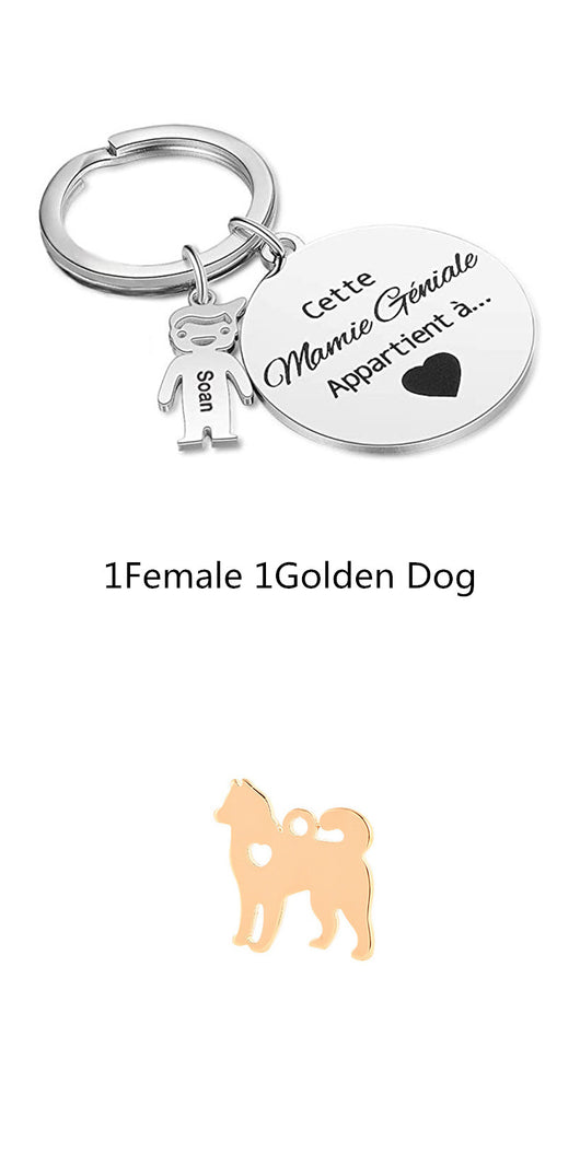 Llavero Personalizado Corazón Hueco Acero Inoxidable Diseño Cachorro - Image 15