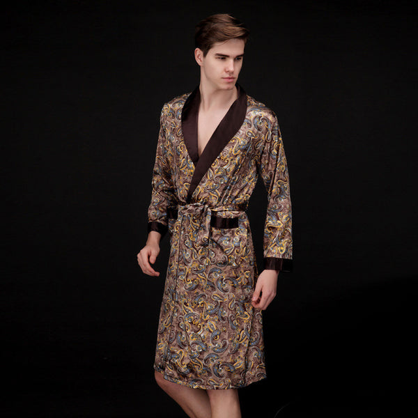 Pijama Largo de Seda Helada para Hombre - Comodidad Fresca para el Verano - Image 3