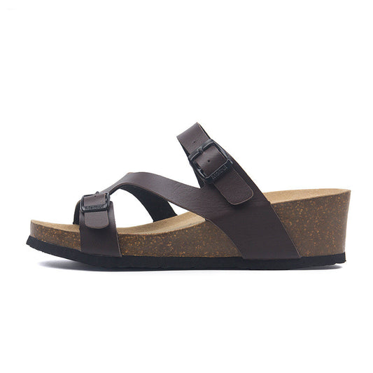 Sandalias de Corcho con Tacón Alto para Playa - Comodidad y Estilo