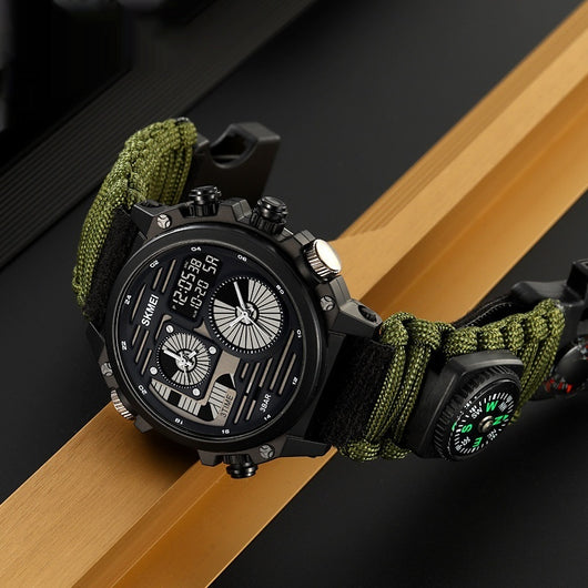 Reloj Deportivo Multifunción Resistente al Agua con Paracord para Aventuras - Image 3