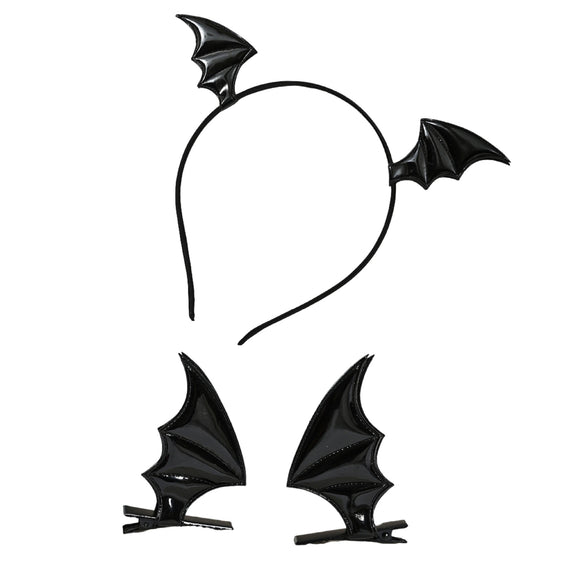 Juego de Diadema y Pinzas con Murciélagos para Halloween