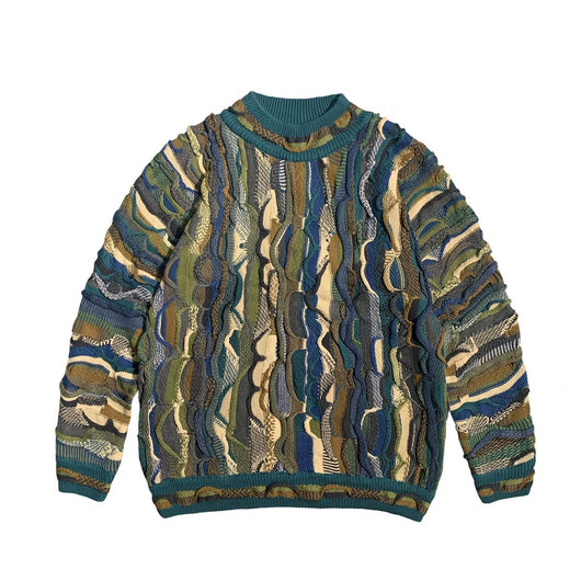 Suéter Jacquard Retro con Patrón de Amargón en Relieve para Hombre - Image 10