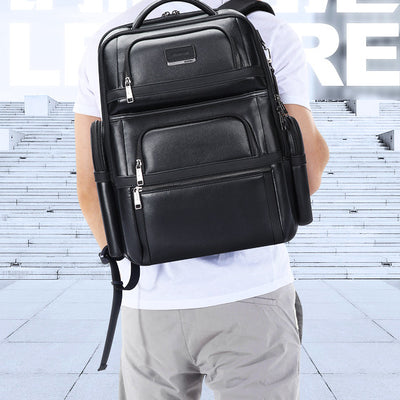 Mochila Ejecutiva de Cuero Genuino para Hombre - Primera Capa