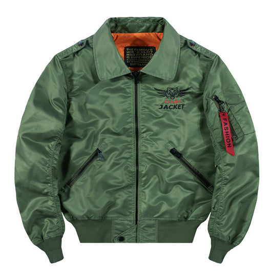Chaqueta Bomber Casual de Hombre en Colores Sólidos - Image 2