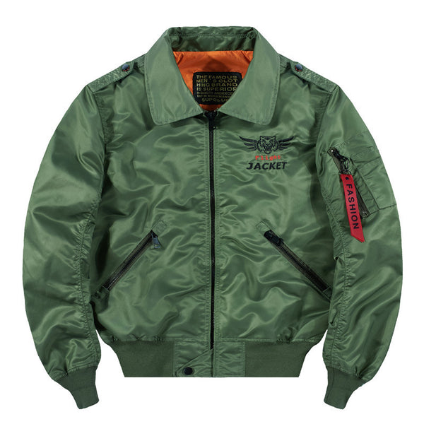 Chaqueta Bomber Casual de Hombre en Colores Sólidos