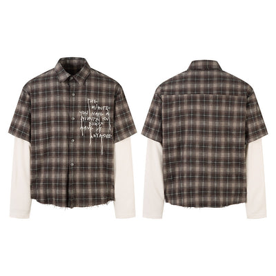 Camisa Hombre Otoño Manga Larga Tie-Dye Cuadros Estilo Retro Americano - Image 3