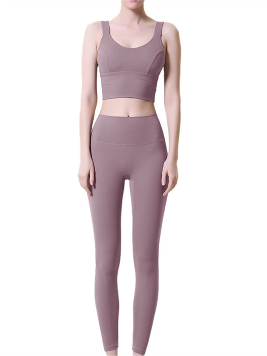 Conjunto de Yoga Ajustado de Cintura Alta con Espalda Abierta para Mujer - Image 7