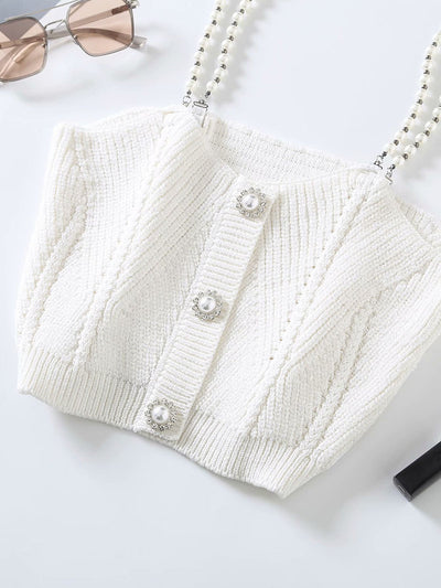 Chaleco Tejido Slim con Tirantes de Perla - Diseño Versátil Todo Uso - Image 3