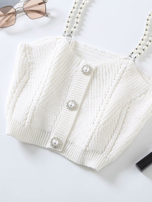 Chaleco Tejido Slim con Tirantes de Perla - Diseño Versátil Todo Uso - Image 3