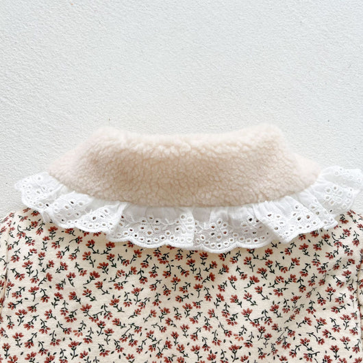 Chaqueta Acolchada Floral de Algodón con Forro de Terciopelo para Niña - Image 14