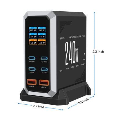Cargador USB Múltiple 240W con Pantalla Inteligente - Image 6