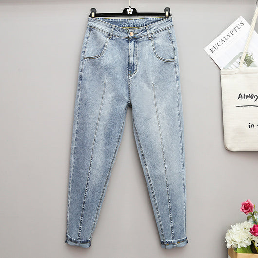 Pantalones Harem de Mezclilla Suelta para Mujer Talla Grande - Primavera Verano - Image 9