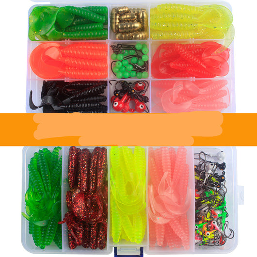 Kit Completo de Pesca Texas con Anzuelos Plomados y Cebos Suaves
