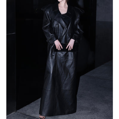 Abrigo Trendy de Cuero Oveja para Otoño e Invierno - Estilo Urbano Casual - Image 3