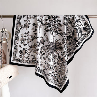 Chal Hijab Protector Solar con Bloques de Color Floral - Image 26