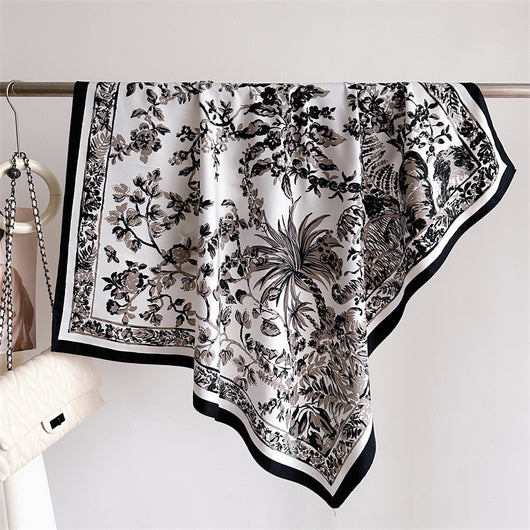 Chal Hijab Protector Solar con Bloques de Color Floral - Image 26
