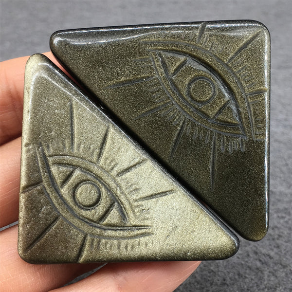 Amuleto de Obsidiana Negra Tallada - Ojo de Horus en Cristal Natural