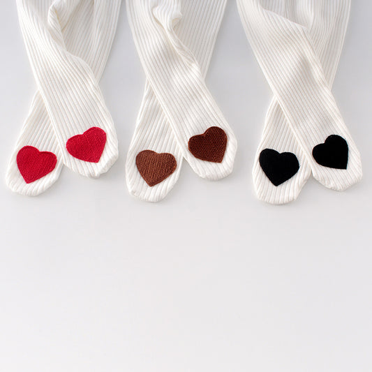 Leggings de Bebé con Corazón en Algodón - Perfectos para Primavera y Otoño - Image 2