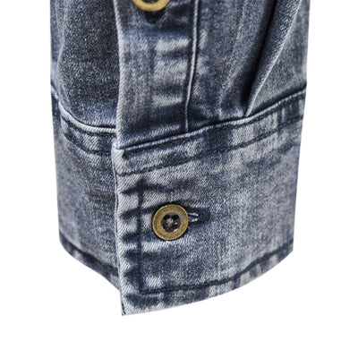 Camisa de Mezclilla para Hombre Resistente con Lavado Industrial - Image 8