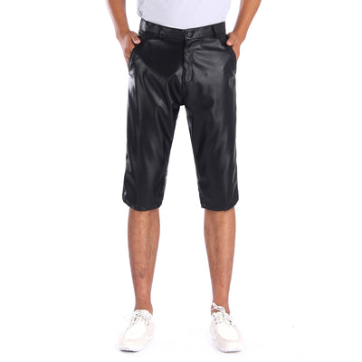 Pantalones Cortos de Cuero Stretch Tejidos Cinco y Seis Puntos para Hombre - Verano - Image 11