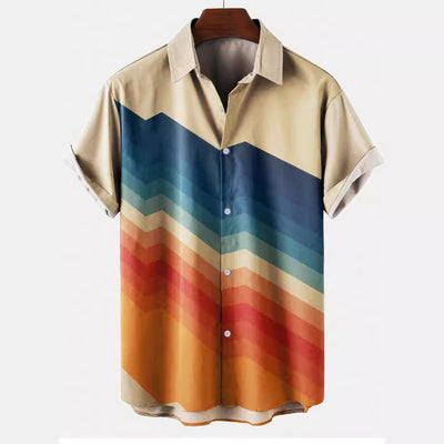 Camisa Casual Talla Grande para Hombre con Impresión 3D Digital Verano