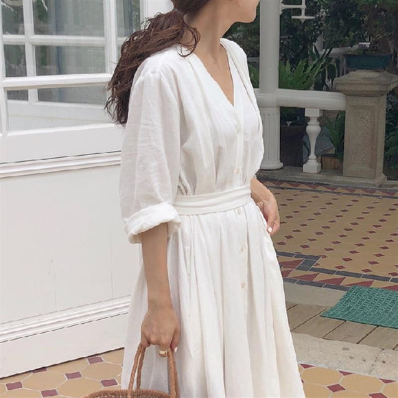 Vestido Camisero Largo Holgado Oversize