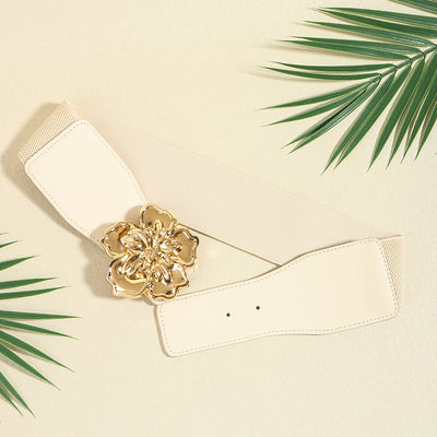 Cinturón Elástico para Mujer con Hebilla Floral Dorada - Accesorio Elegante para Vestidos - Image 14