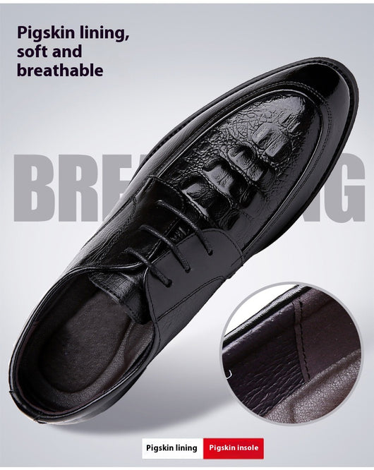 Zapatos de Cuero Cowhide Estilo Coreano Talla 36 - Punta Aguda Transpirables para Hombre - Image 23