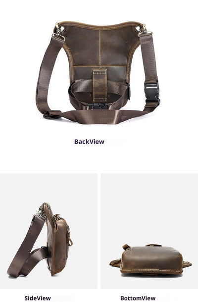 Bolsa Táctica de Pierna en Cuero y Mezclilla para Deportes al Aire Libre - Image 9