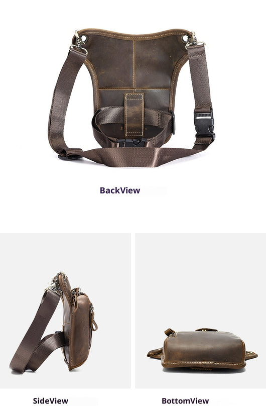 Bolsa Táctica de Pierna en Cuero y Mezclilla para Deportes al Aire Libre - Image 9