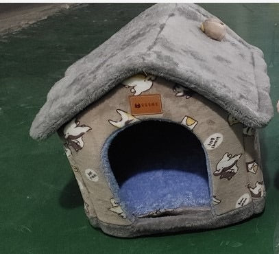 Casa Plegable para Perros y Gatos - Cama Térmica Desmontable Tipo Villa - Image 9