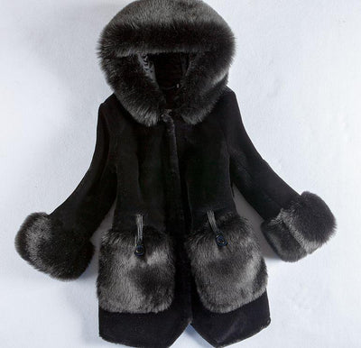 Abrigo de Invierno Coreano con Pelaje para Mujer - Image 2
