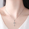 Sterling Plateado Cross Pendant Trendy Clavicle Chain Blanco Necklace