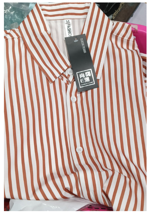 Camisa de Vestir Hombre Talla Grande a Rayas sin Planchado - Image 9
