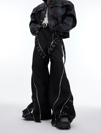 Pantalones Casuales Holgados con Diseño de Cremallera Metálica para Hombre - Image 5