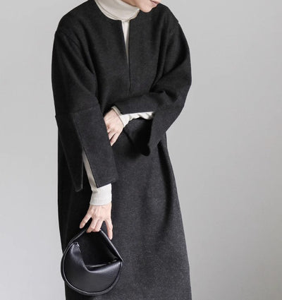 Abrigo Holgado de Lana para Mujer Otoño e Invierno - Image 17
