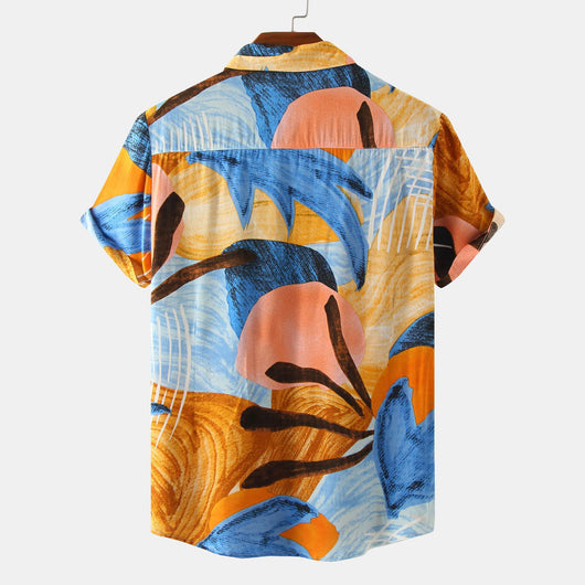 Conjunto de Playa Hawaiano: Camisa Manga Corta Dos Piezas - Image 5