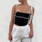 Blusa Camisola Sexy Diseño Bloques de Color Primavera Verano Sin Mangas