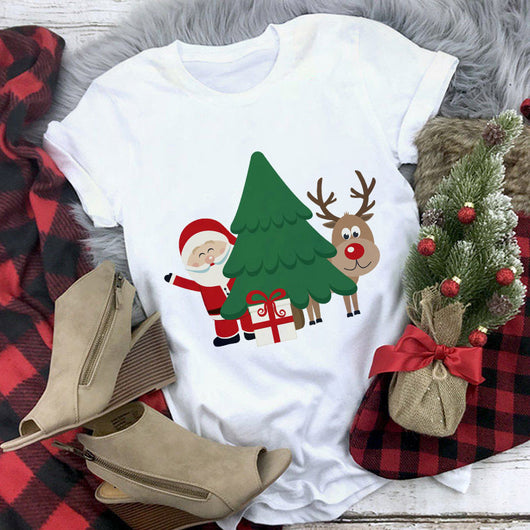 Camiseta Cuello Redondo Estampado Películas Navideñas para Mujer - Image 10