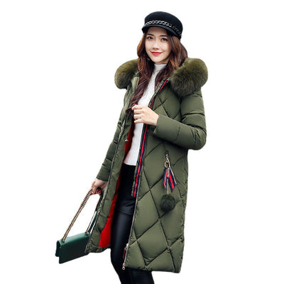 Abrigo Acolchado Largo Estilo Coreano para Mujer - Image 4