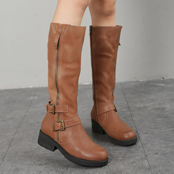 Botas Dr Martens Talla Grande con Cierre Lateral y Suela Gruesa para Mujer