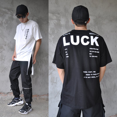 Playera Suelta Hip Hop Street Style con Abertura Lateral Manga Media - Image 8