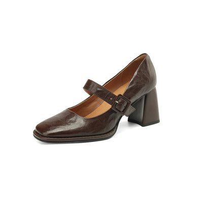 Zapatos Mary Jane de Ante de Oveja con Hebilla de Cuero Premium - Image 5