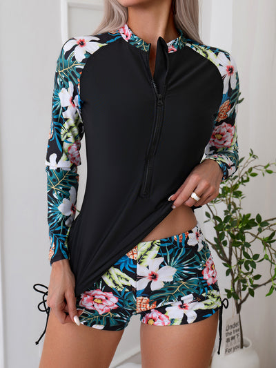 Traje de Baño Conservador Dos Piezas con Cierre Frontal y Manga Larga para Mujer - Image 20